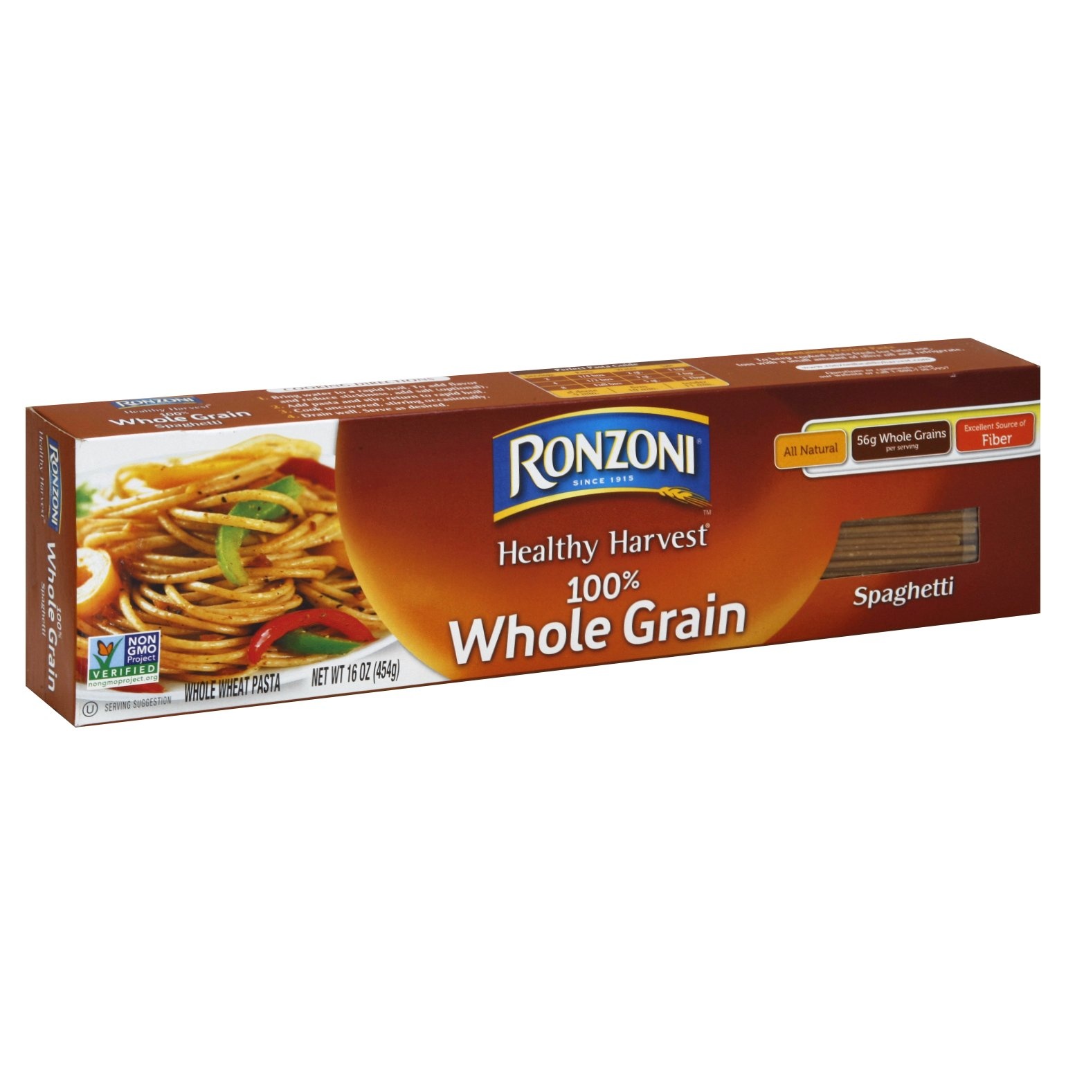 slide 1 of 8, Ronzoni Healthy Harvest 100% Whole Grain Spaghetti Pasta, 16 oz