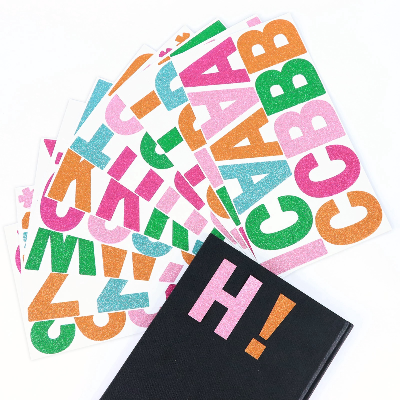 slide 3 of 5, Multicolor Glitter Alphabet Stickers By Recollections, 3.25 in