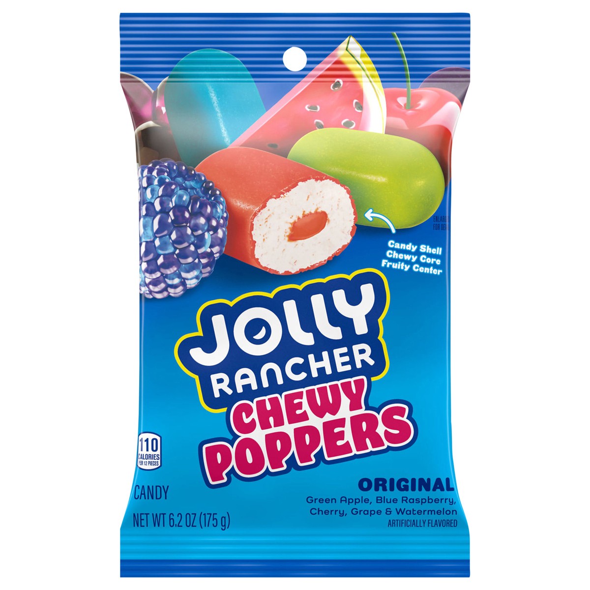 slide 1 of 9, JOLLY RANCHER Chewy Poppers Original Fruit Flavored Candy Bag, 6.2 oz, 6.2 oz