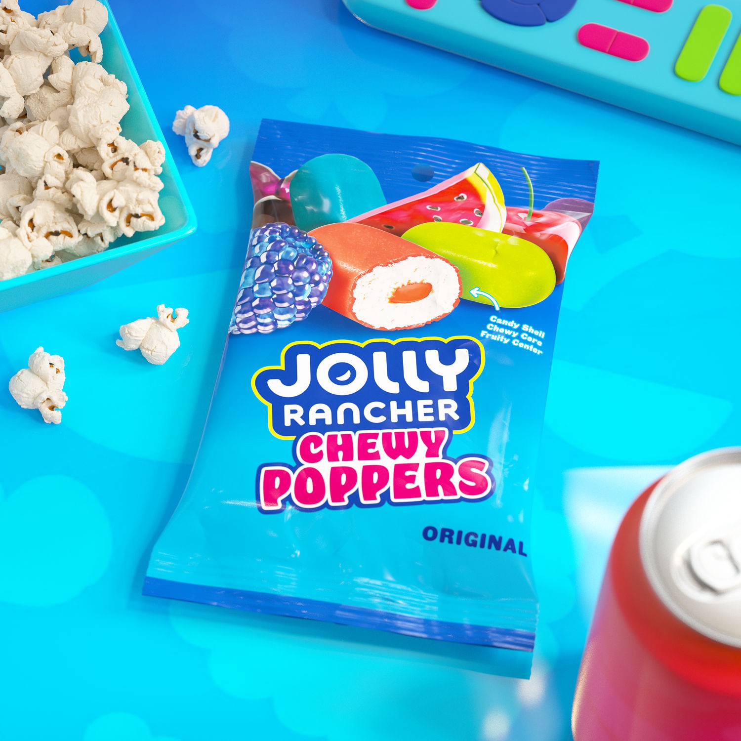 slide 2 of 9, JOLLY RANCHER Chewy Poppers Original Fruit Flavored Candy Bag, 6.2 oz, 6.2 oz