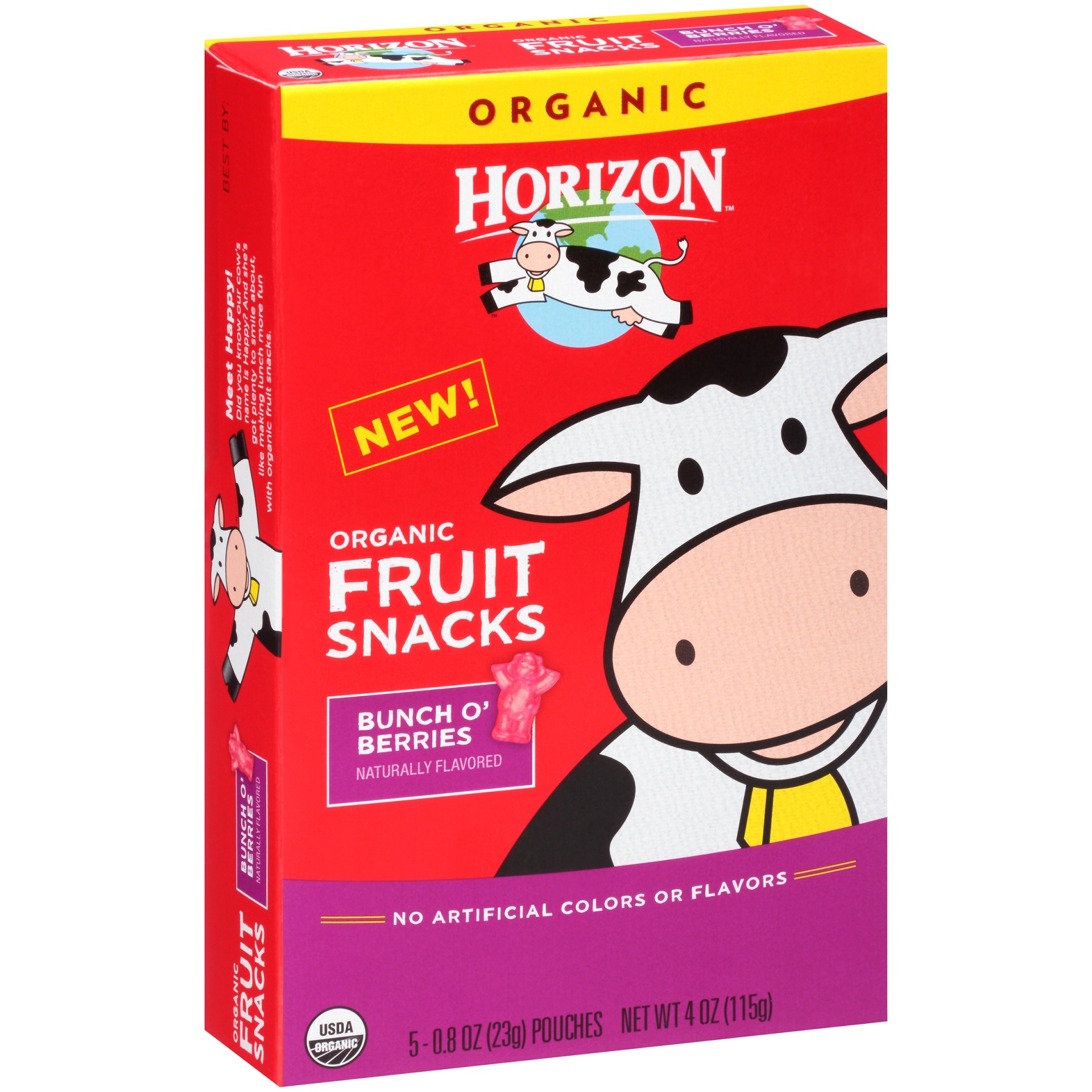 slide 1 of 1, Horizon Organic Smilin Strawberry Fruit Snacks, 5 ct; 0.8 oz