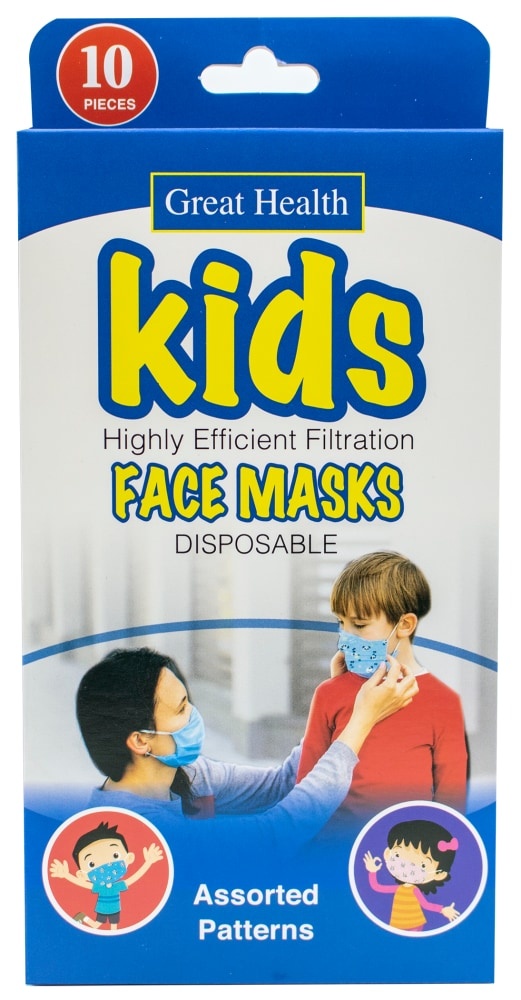 slide 1 of 1, Great Health Kids Disposable Face Mask, 10 ct