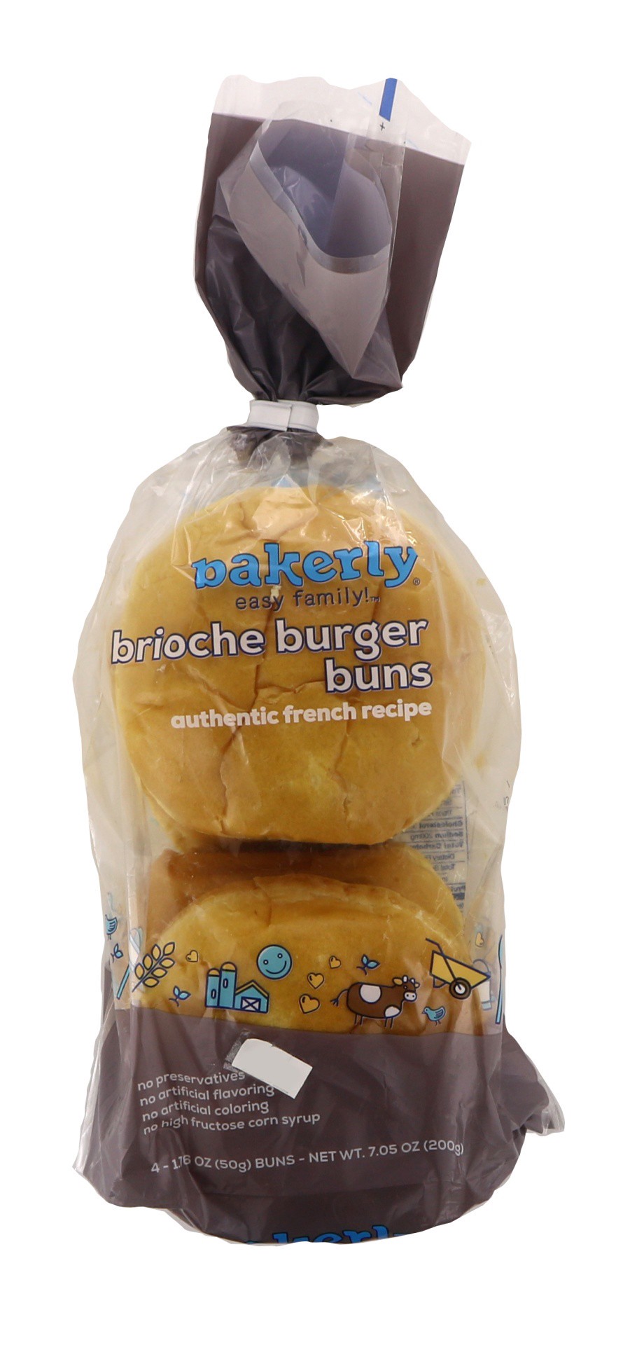 slide 1 of 1, Bakerly Brioche Burger Buns, 7.05 oz