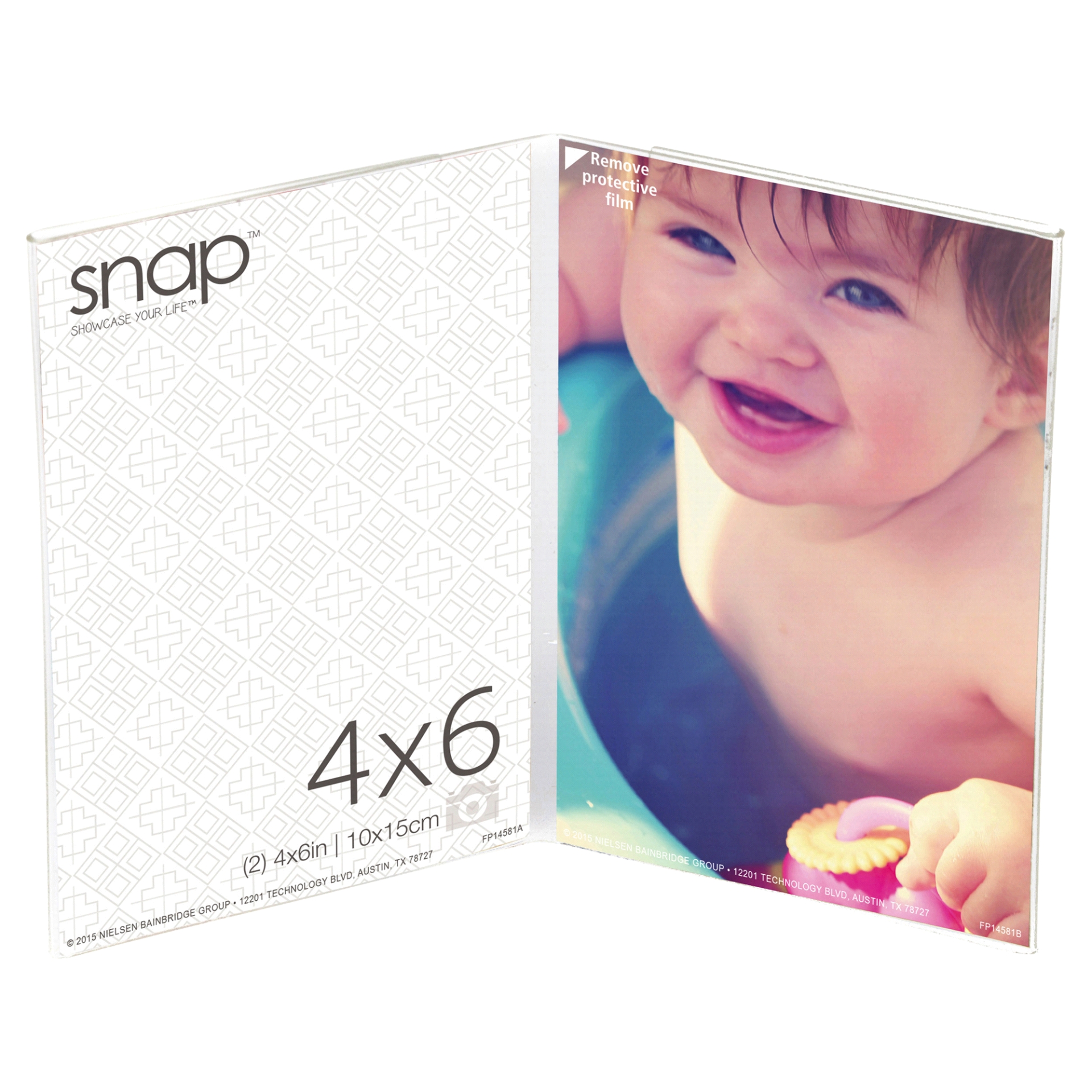 slide 1 of 1, Snap Double Vertical Clear Frame, 4 in x 6 in