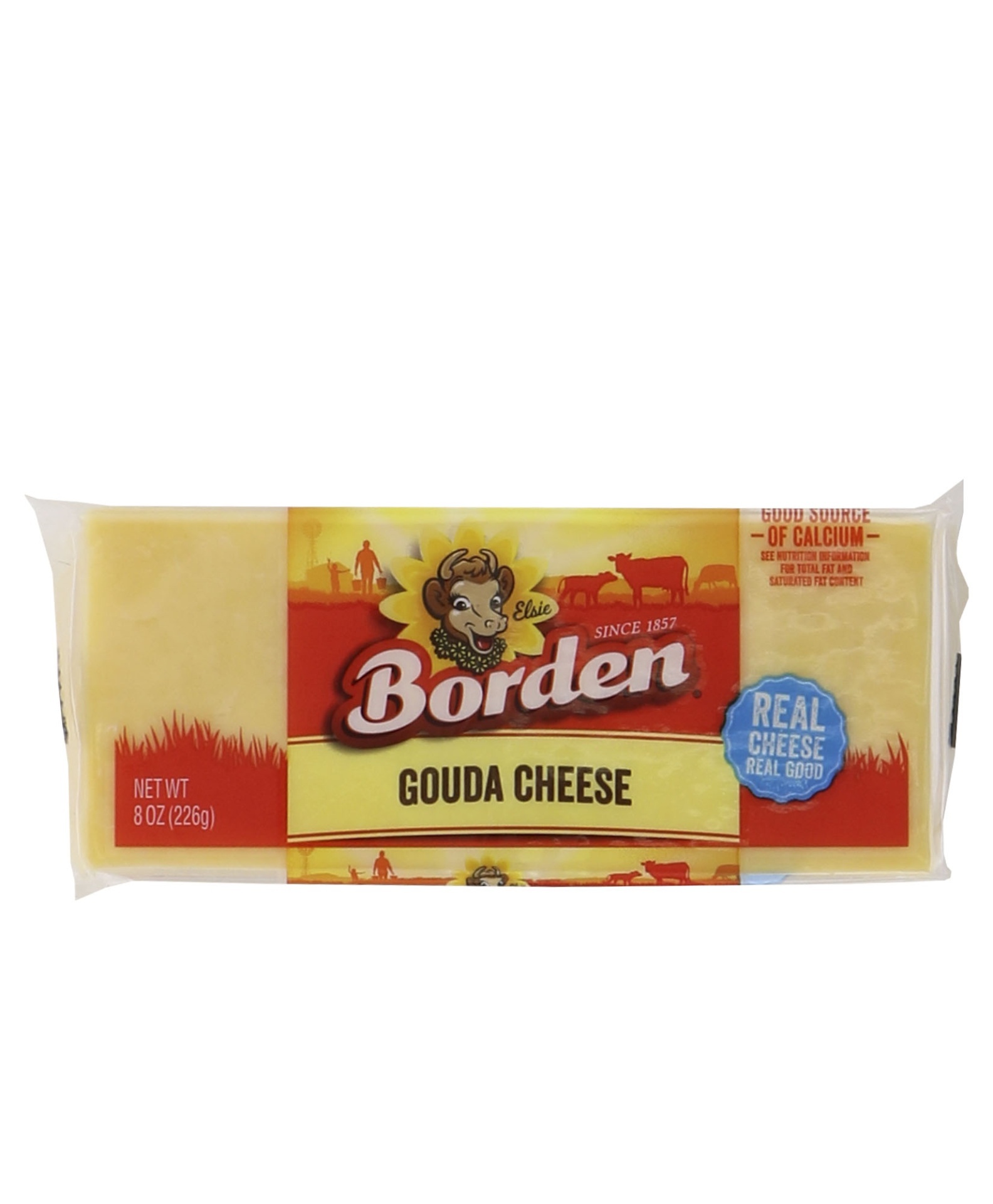 slide 1 of 1, Borden Gouda Chunk Cheese, 8 oz