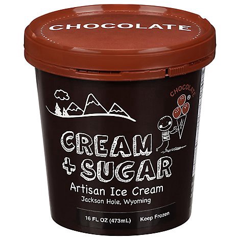 slide 1 of 1, Cream + Sugar Chocolate Artisan Ice Cream 16 fl oz, 16 fl oz