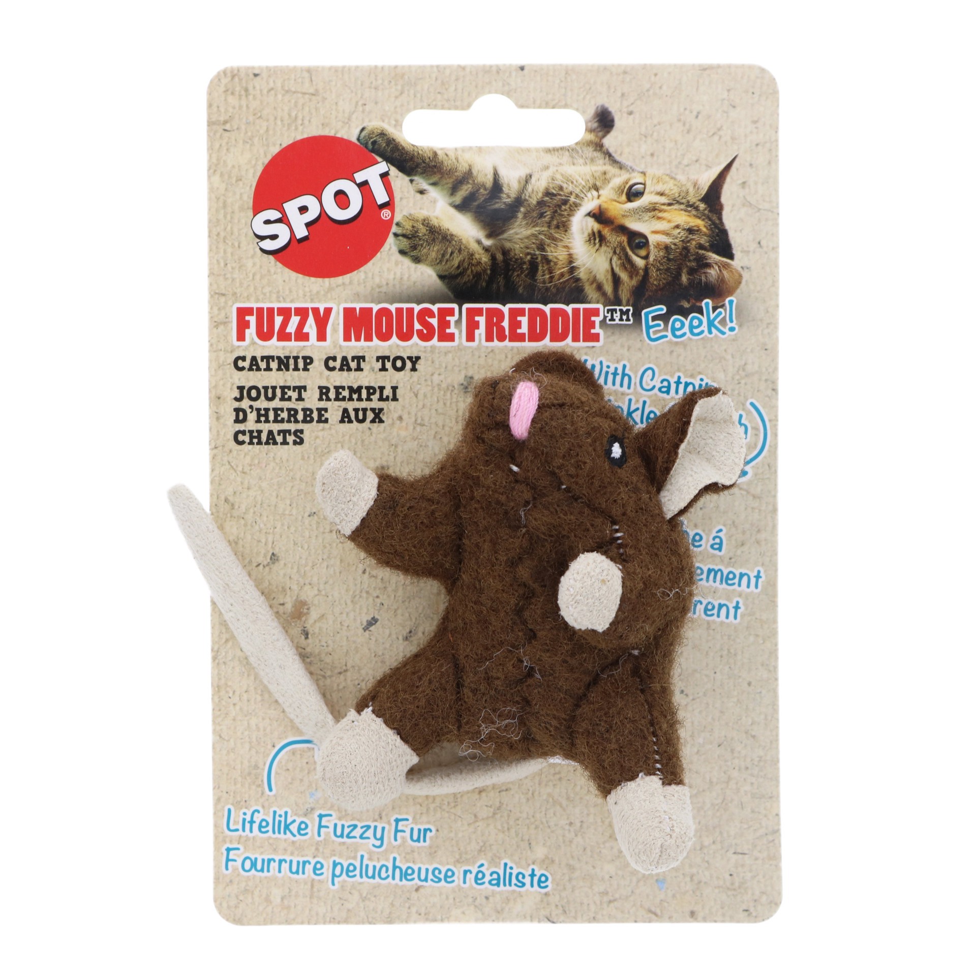 slide 1 of 1, Spot Fuzzy Mouse Freddie Catnip Cat Toy, 1 ct