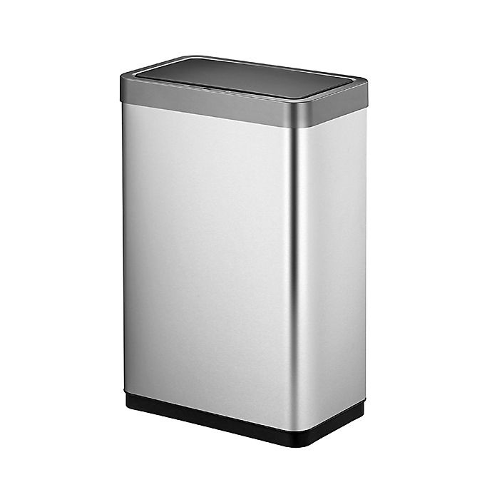 slide 1 of 4, Eko Mirage-X Stainless Steel Motion Sensor Trash Can, 47 liter