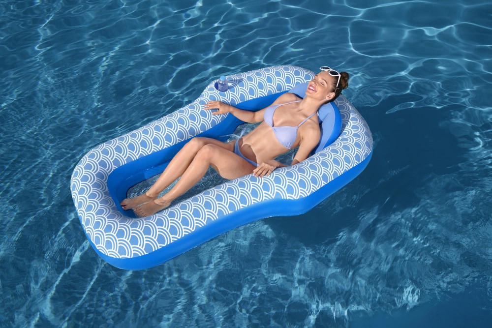 slide 4 of 6, Bestway Comfort Plush Lounge, 70 in