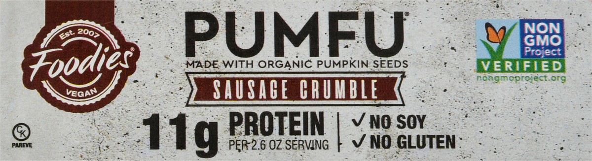 slide 5 of 9, Foodies Vegan Pumfu,Sausage Crumble, 1 ct