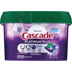 Cascade Platinum Plus Dishwasher Pods, Dishwasher Detergent, Dish Detergent Soap, Fresh, 26 Count
