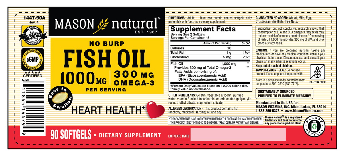 slide 6 of 10, Mason Omega-3 Fish Oil, 1000 mg, Softgels, 90 ct