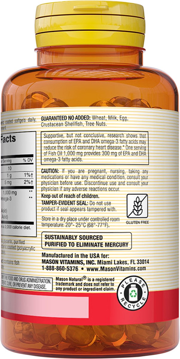 slide 3 of 10, Mason Omega-3 Fish Oil, 1000 mg, Softgels, 90 ct