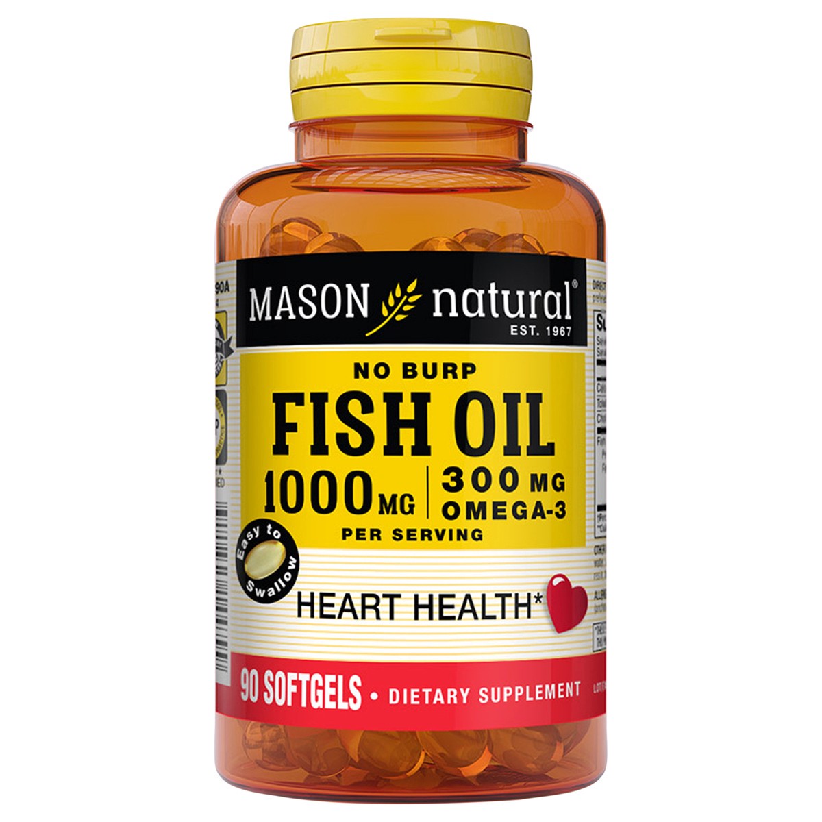 slide 7 of 10, Mason Omega-3 Fish Oil, 1000 mg, Softgels, 90 ct