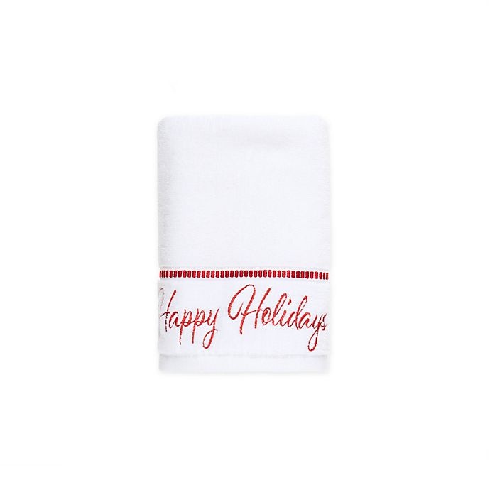 slide 1 of 1, Winter Wonderland Happy Holiday Hand Towel - White/Red, 1 ct