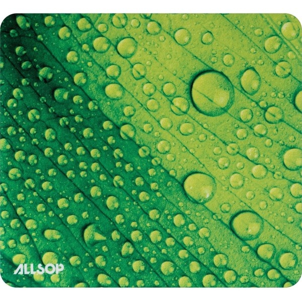 slide 1 of 1, Allsop Naturesmart Image Mousepad, Leaf Raindrop, Cloth Surface, Skid Proof, 1 ct