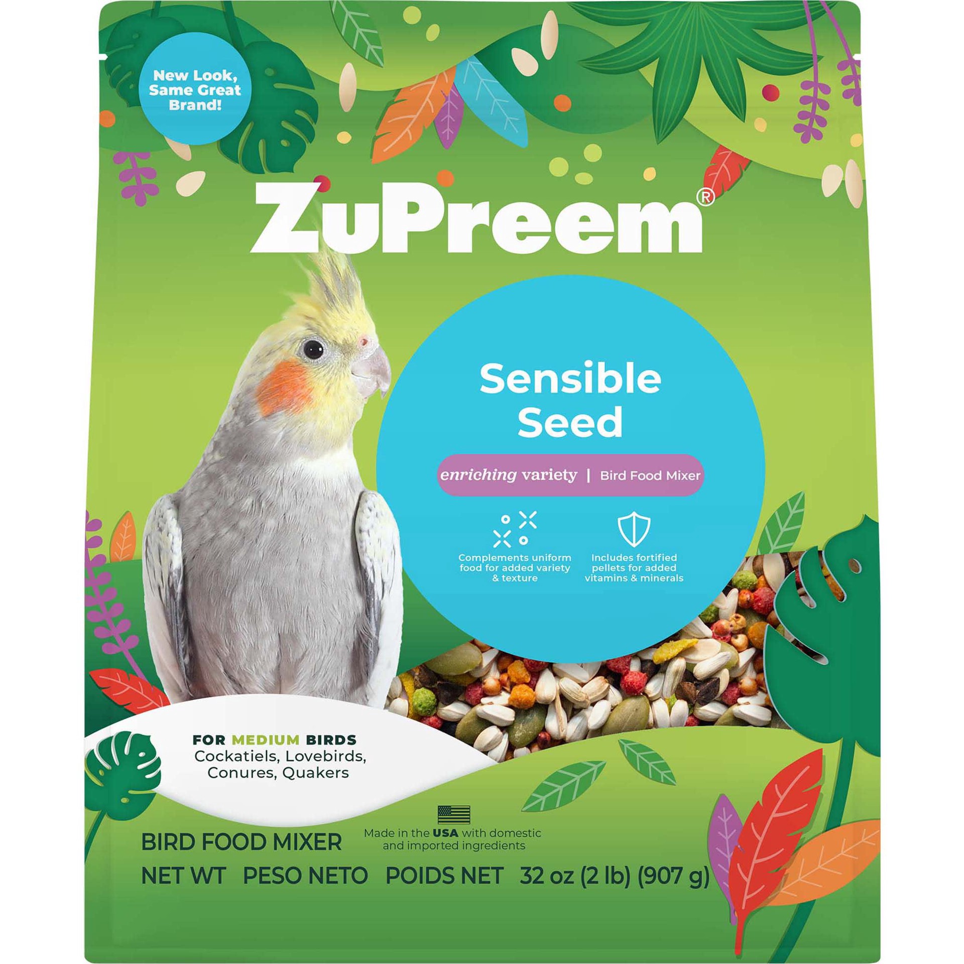 slide 1 of 1, ZuPreem Sensible Seed Bird Food for Medium Birds, 2 lbs., 2 lb