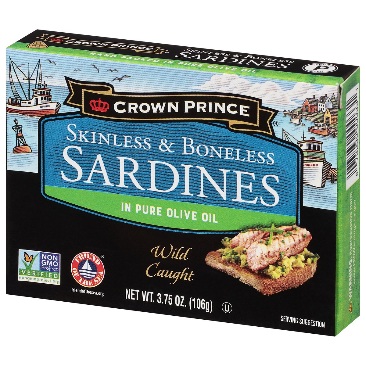 slide 8 of 9, Crown Prince Skinless & Boneless Sardines in Pure Olive Oil 3.75 oz, 3.75 oz