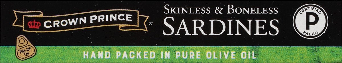 slide 3 of 9, Crown Prince Skinless & Boneless Sardines in Pure Olive Oil 3.75 oz, 3.75 oz