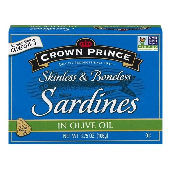 slide 1 of 1, Crown Prince Skinless & Boneless Sardines In Olive Oil, 3.75 oz