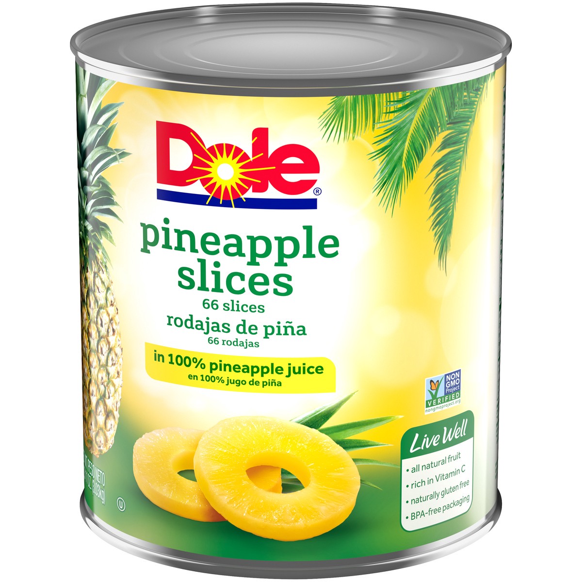 slide 3 of 9, Dole Pineapple Slices in 100% Pineapple Juice 6.68 lb. Can, 6.68 lb