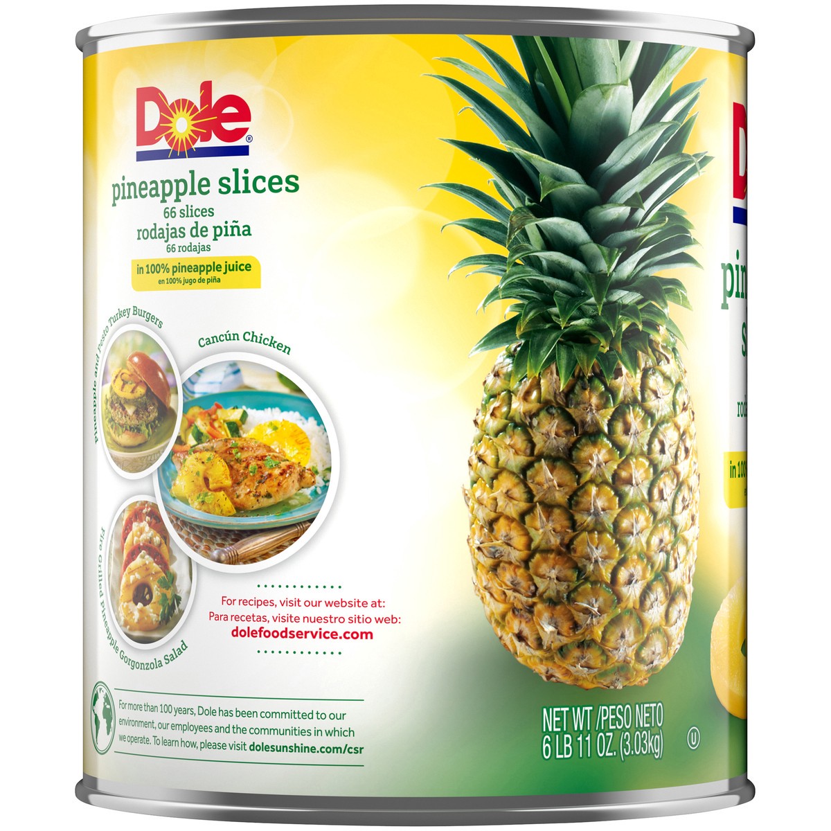 slide 7 of 9, Dole Pineapple Slices in 100% Pineapple Juice 6.68 lb. Can, 6.68 lb