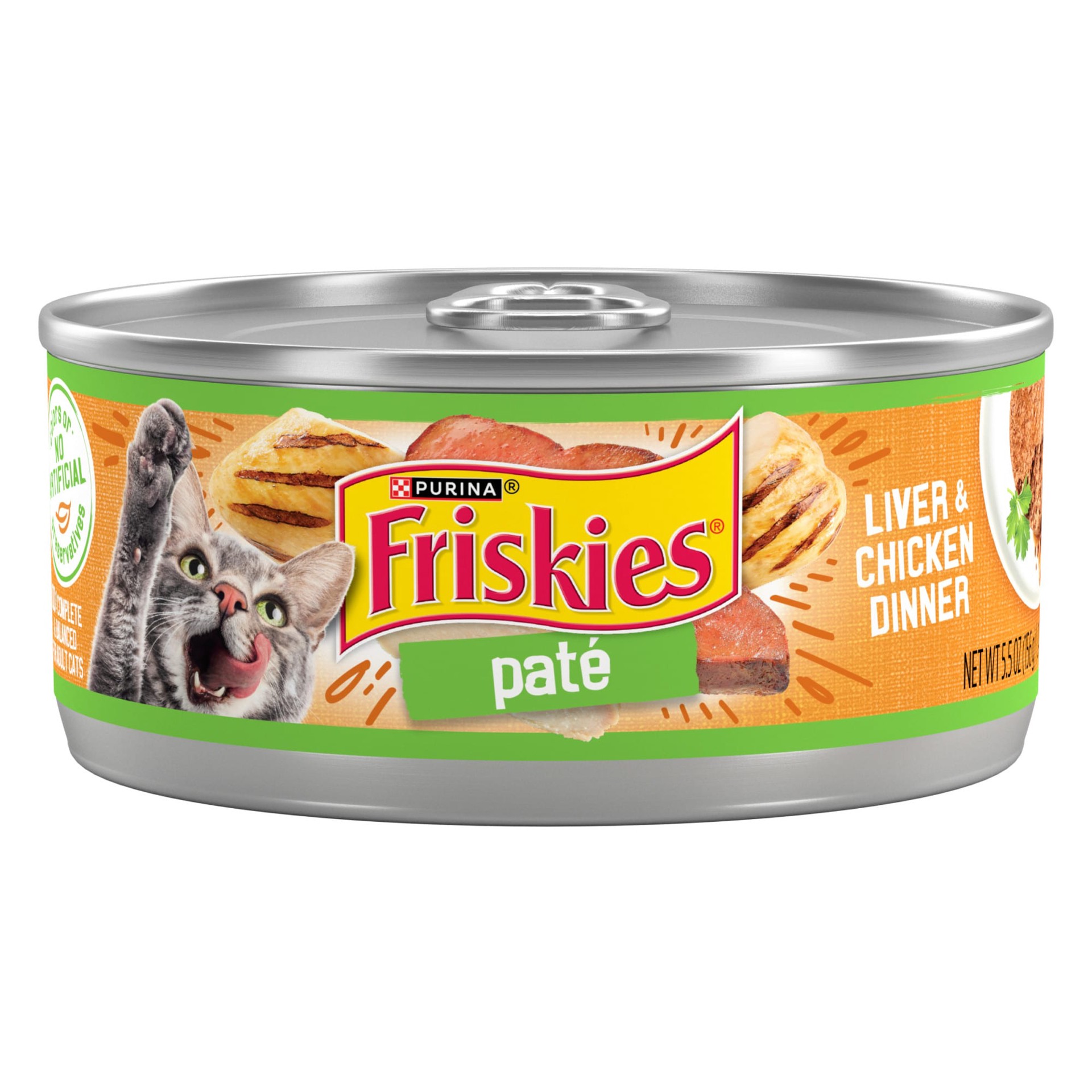 slide 1 of 7, Purina Friskies Paté Wet Cat Food Liver & Chicken Dinner - 5.5oz, 5.5 oz