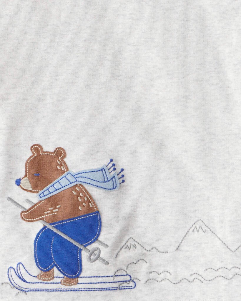 slide 4 of 5, Carter's Carters Toddler Boy Woodland Print Cotton Long-Sleeve Snug Fit 4-Piece Pajamas - White/Blue White/Blue 5T, 4 pc