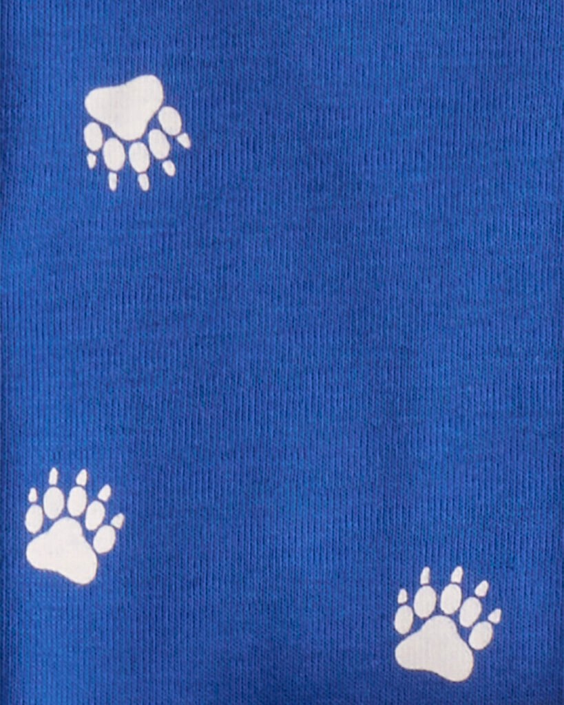 slide 3 of 5, Carter's Carters Toddler Boy Woodland Print Cotton Long-Sleeve Snug Fit 4-Piece Pajamas - White/Blue White/Blue 5T, 4 pc