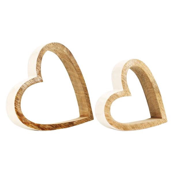 slide 1 of 1, White Enamel Open Edge Wooden Hearts Set, 1 ct