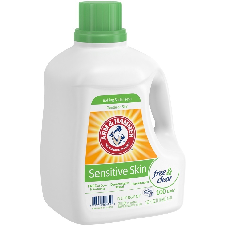 slide 2 of 4, ARM & HAMMER Laundry Detergent for Sensitive Skin, 150 fl oz