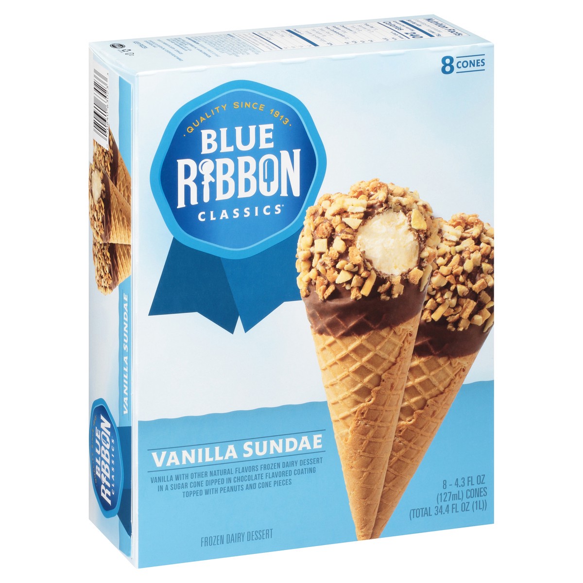 slide 10 of 11, Blue Ribbon Classics Vanilla Sundae Cone, 34.40 fl oz