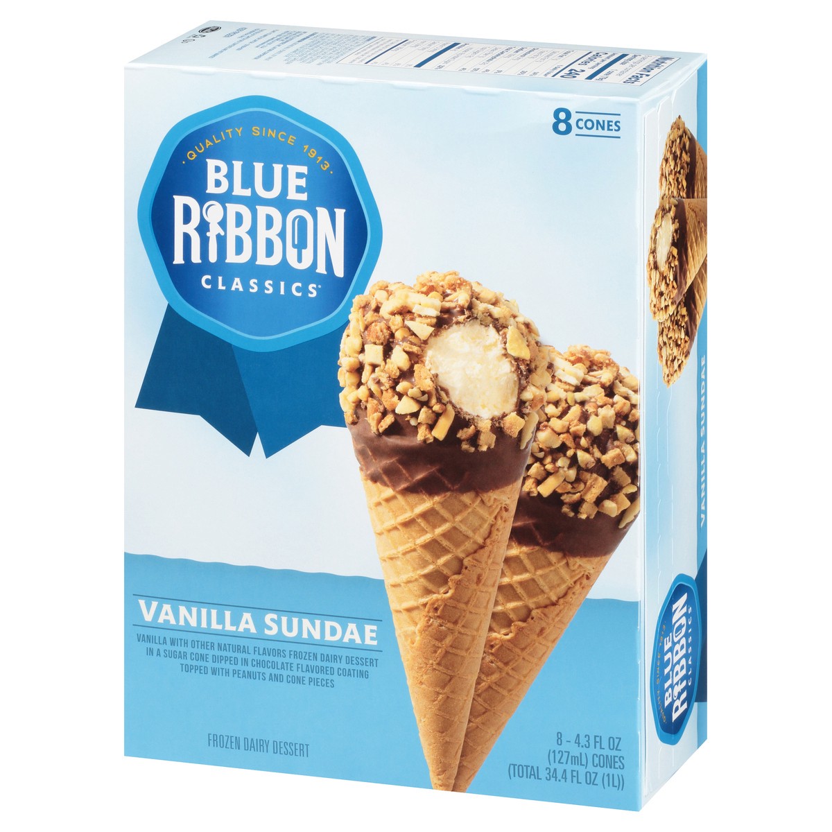 slide 9 of 11, Blue Ribbon Classics Vanilla Sundae Cone, 34.40 fl oz