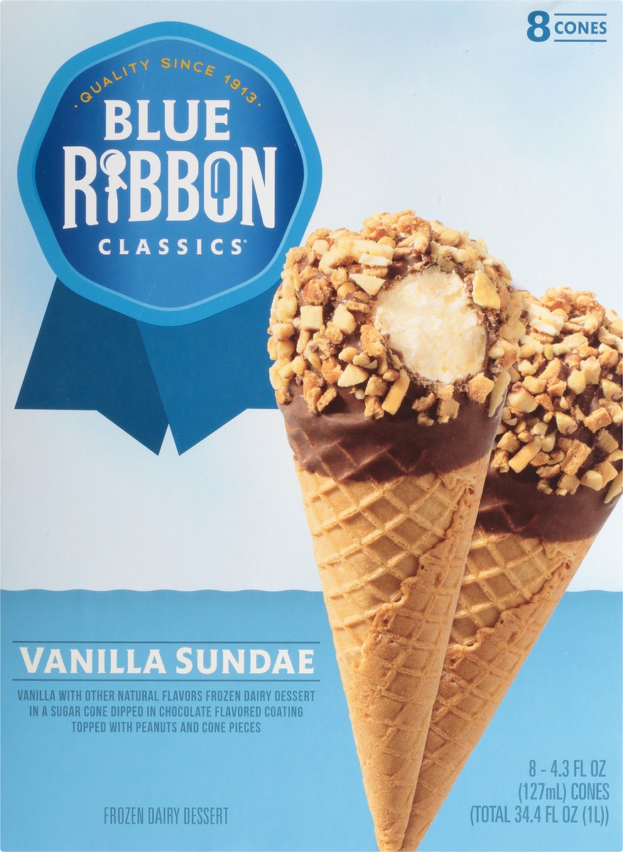 slide 5 of 11, Blue Ribbon Classics Vanilla Sundae Cone, 34.40 fl oz