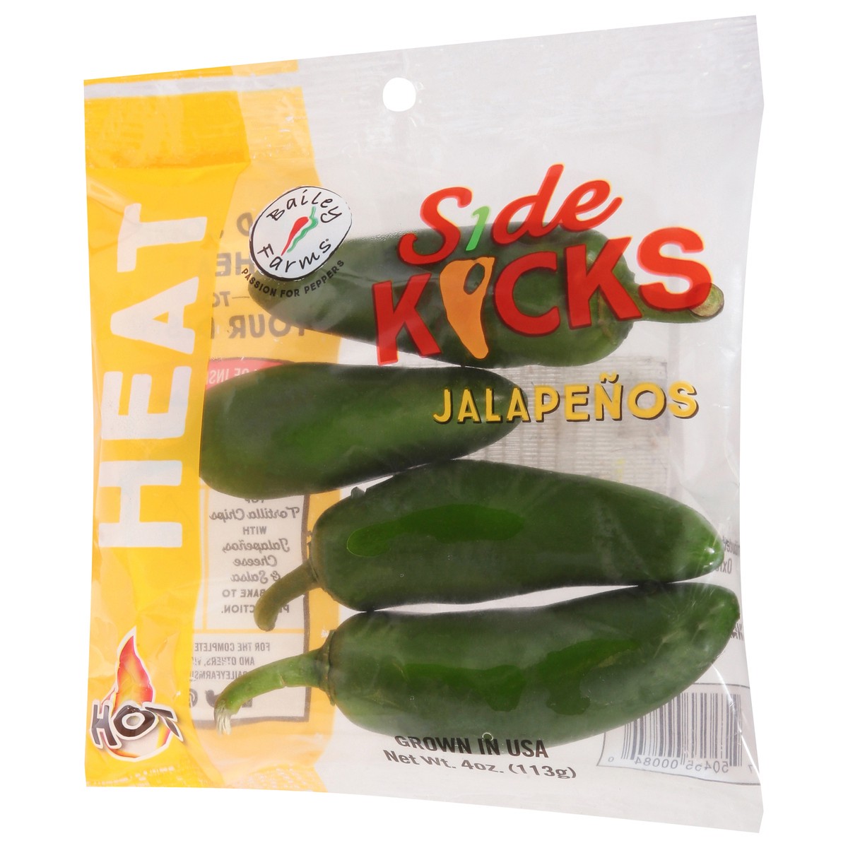 slide 4 of 9, Bailey Farms Side Kicks Hot Jalapenos 4 oz, 4 oz