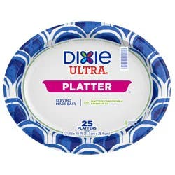Dixie Ultra 10X12.5 Inch Paper Platters, 25 Count