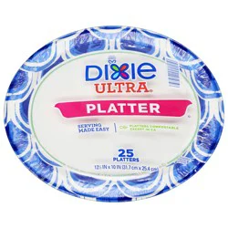 Dixie Ultra 10X12.5 Inch Paper Platters, 25 Count