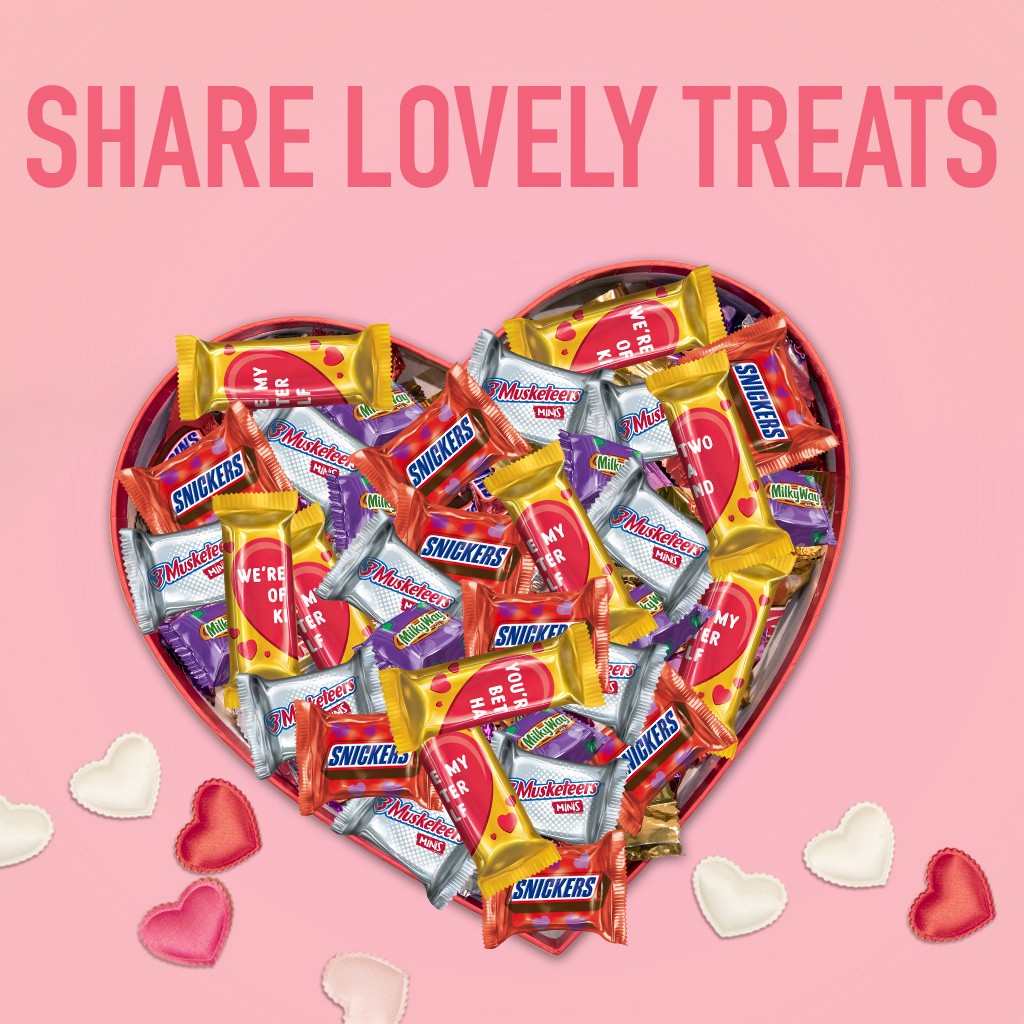 slide 6 of 8, Mixed SNICKERS, TWIX & More Assorted Chocolate Valentine Day Candy, 9.76 oz/32ct, 9.76 oz