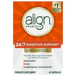 Align, Probiotics for Women and Men, Daily Probiotic Supplement for Digestive Health*, #1 Recommended Probiotic by Doctors and Gastroenterologists‡, 42 Capsules