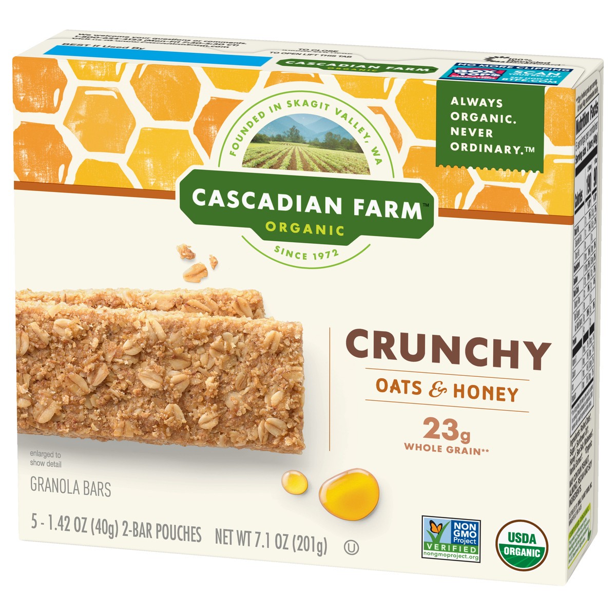 slide 10 of 13, Cascadian Farm Organic Crunchy Oats & Honey Granola Bars 5 ea, 10 ct; 1.42 oz