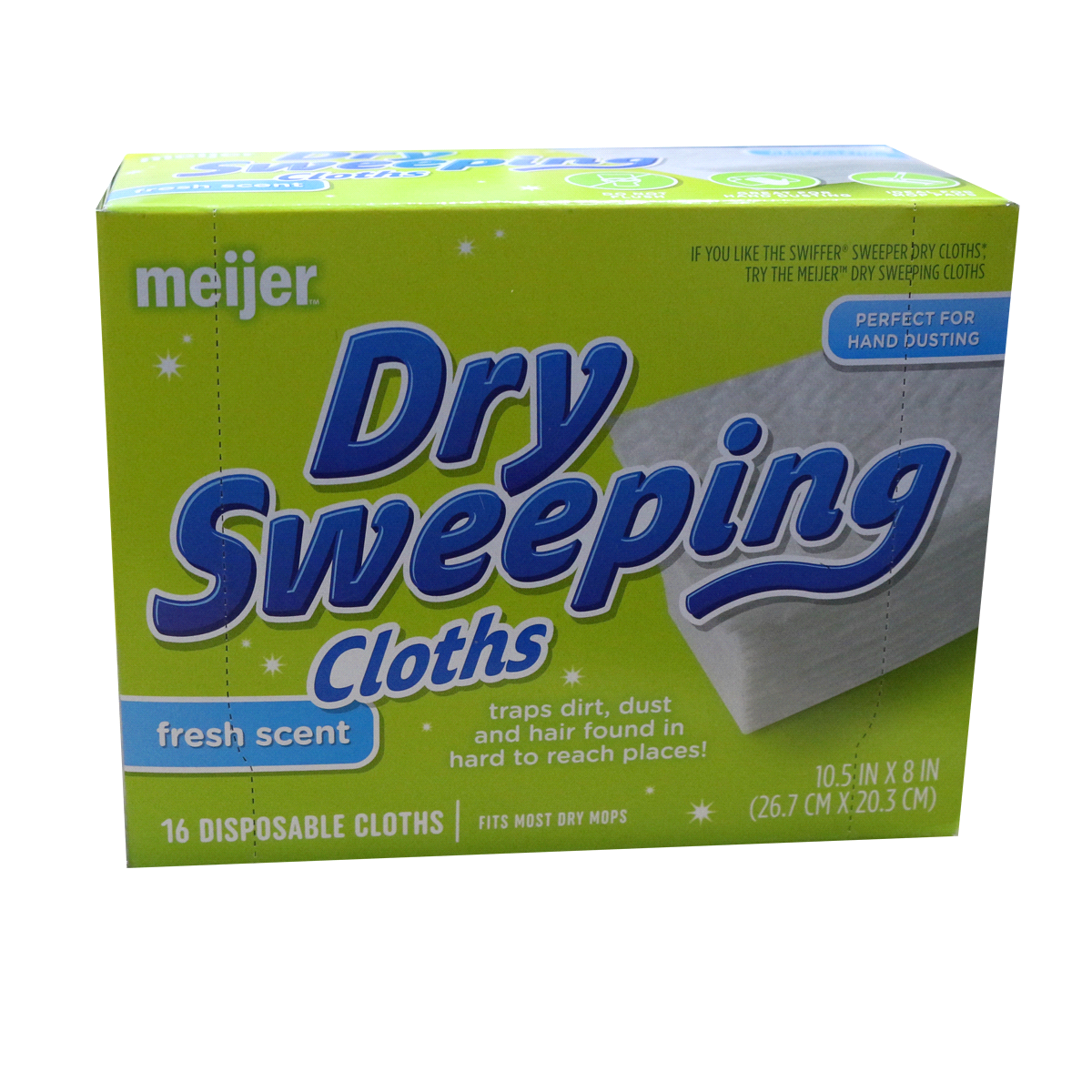 slide 1 of 1, Meijer Dry Sweep Cloths with Fresh Scent, 16 ct