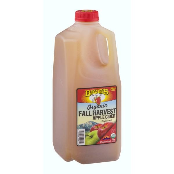 slide 1 of 4, Big B's Organic Fall Harvest Apple Cider Unfiltered, 64 fl oz