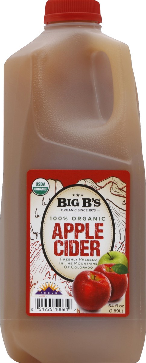 slide 4 of 4, Big B's Organic Fall Harvest Apple Cider Unfiltered, 64 fl oz