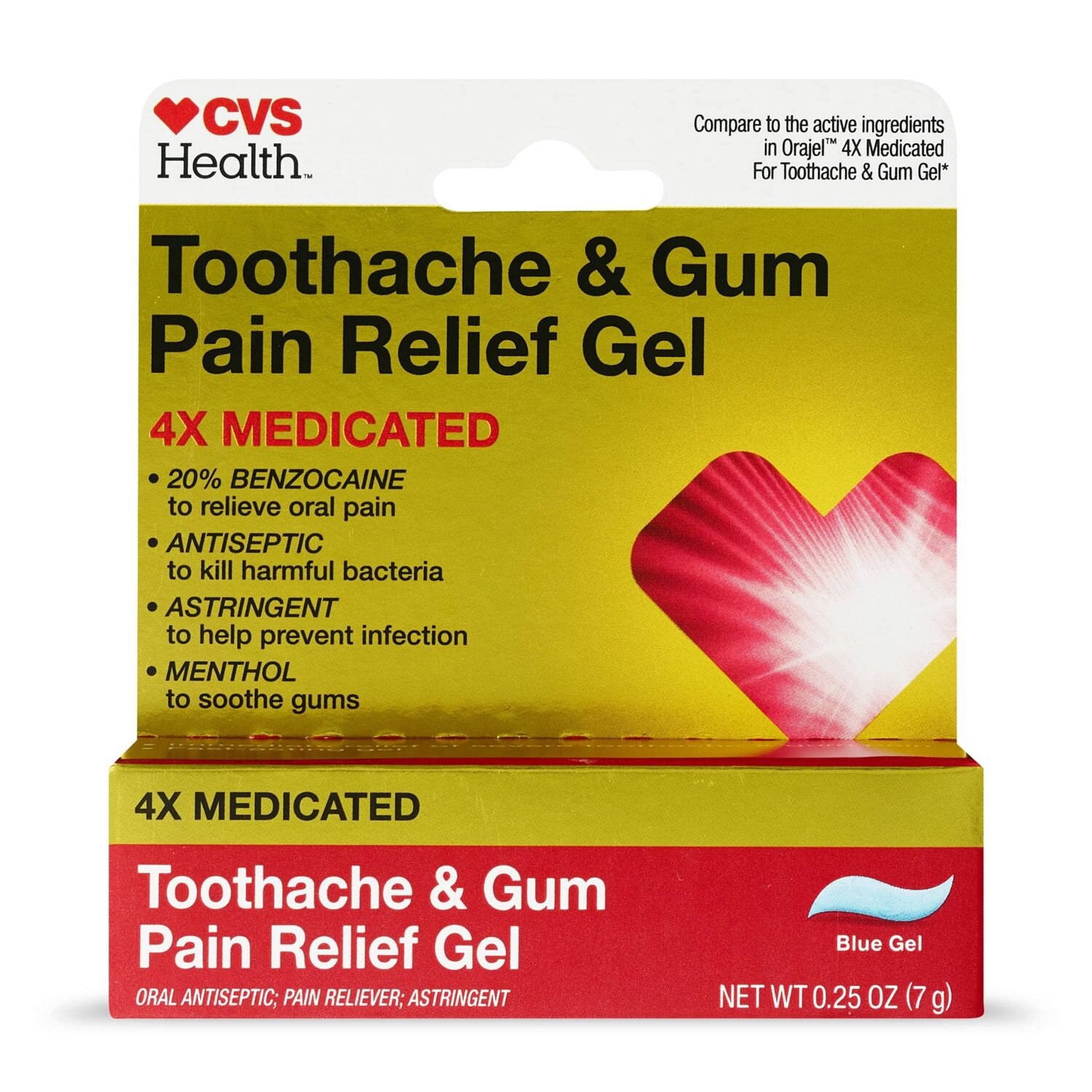 slide 1 of 7, CVS Health Severe Toothache & Gum Relief Gel, Triple Medicated, 0.25 Oz, 1 ct