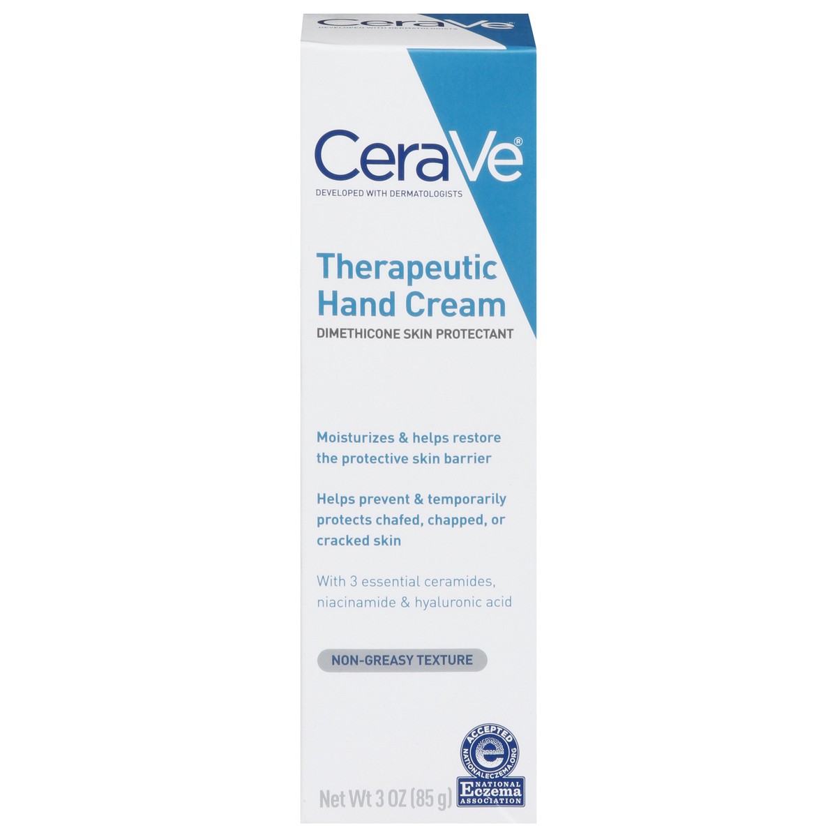 slide 1 of 17, CeraVe Therapeutic Hand Cream for Dry Cracked Hands Fragrance Free, 3 oz