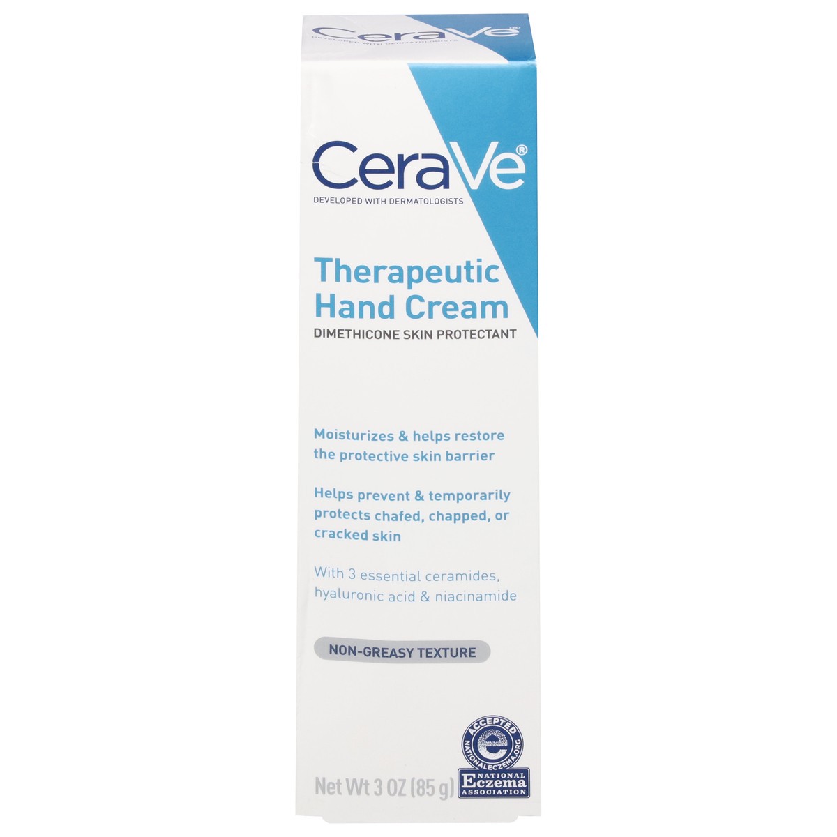 slide 1 of 17, CeraVe Therapeutic Hand Cream for Dry Cracked Hands Unscented - 3oz, 3 oz