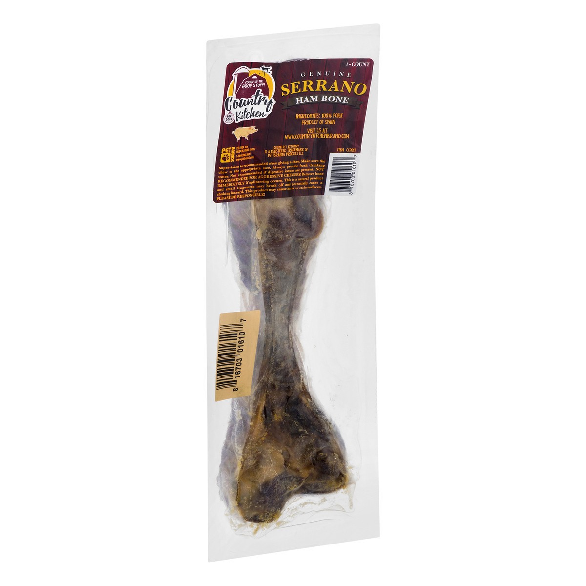 slide 9 of 11, Country Kitchen® serrano ham bone for dogs, 1 ct