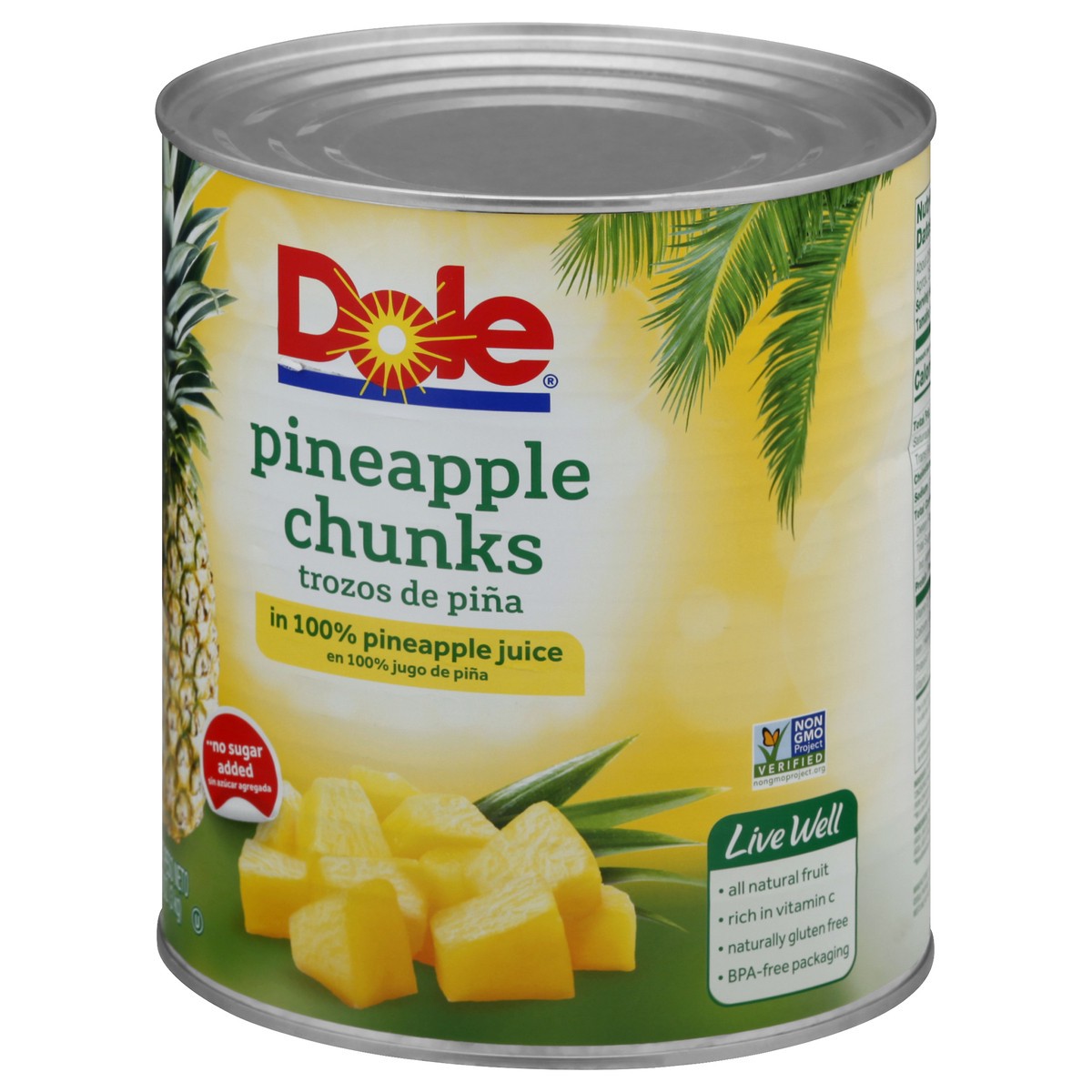 slide 5 of 10, Dole Pineapple Chunks in 100% Pineapple Juice 6.62 lb. Can, 6.62 lb