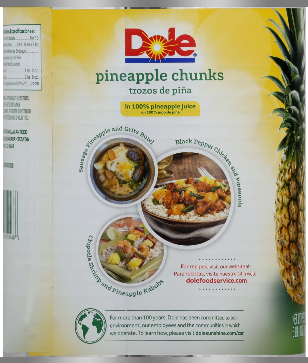 slide 3 of 10, Dole Pineapple Chunks in 100% Pineapple Juice 6.62 lb. Can, 6.62 lb