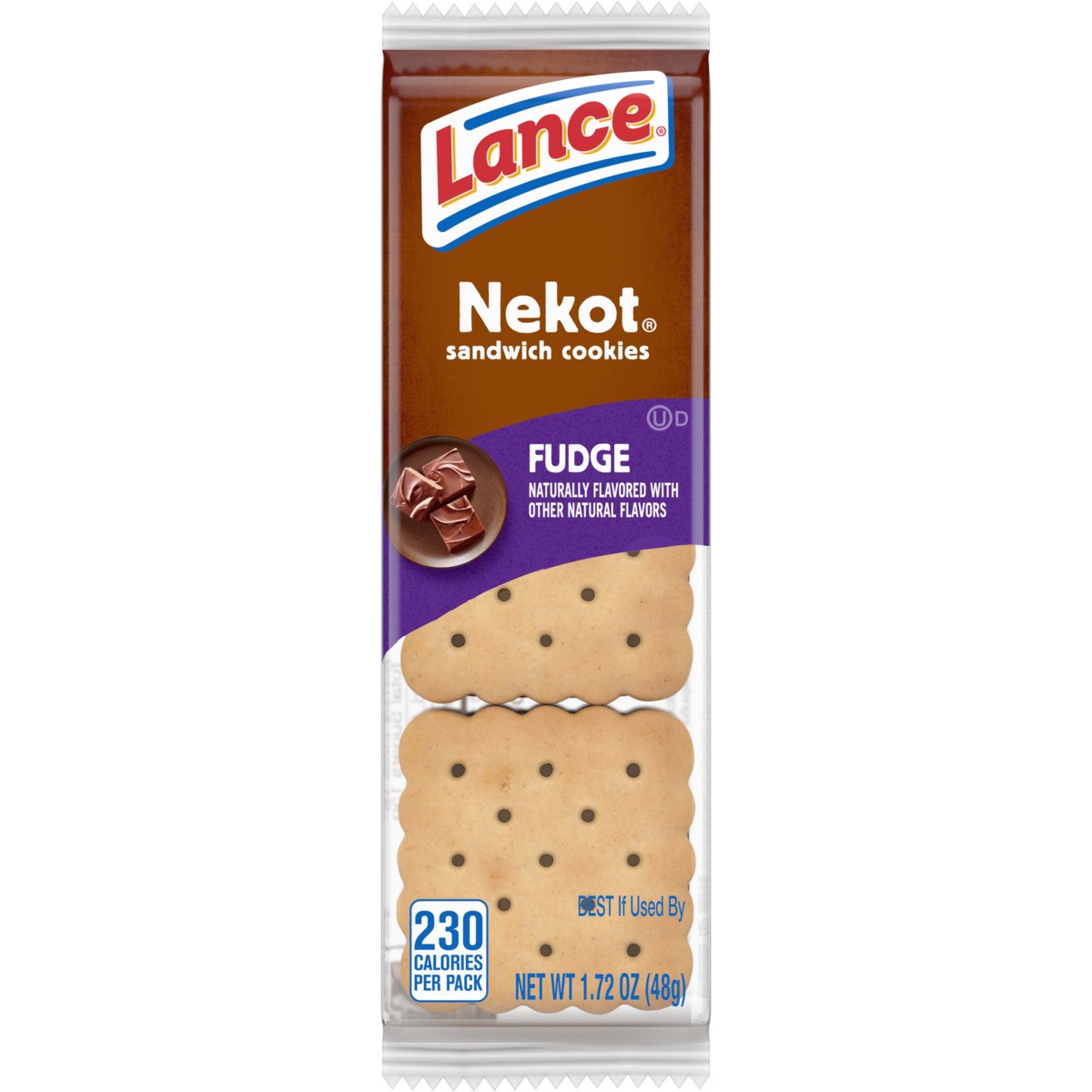 slide 1 of 5, Lance Nekot Fudge Flavored Sandwich Cookies, 1.720 oz